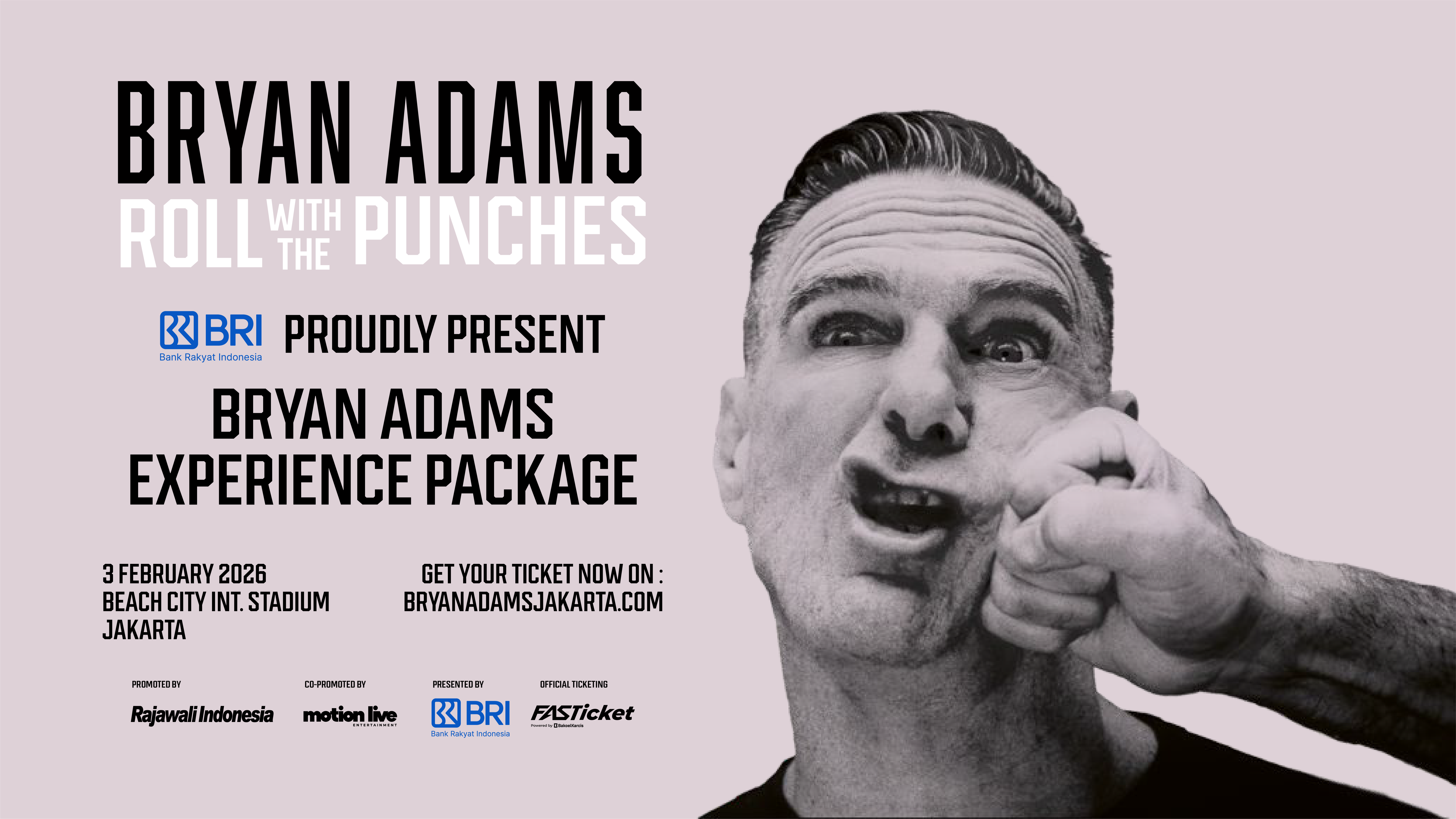  ADD ON LIMITED EDITION BRYAN ADAMS ROLL WITH THE PUNCHES JAKARTA